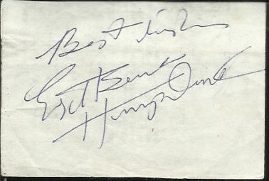 Englebert Humperdinck signature on small piece of paper. Good condition.