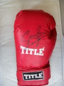 Carl Frampton signed Red Full Sized Title Boxing Glove. Good condition