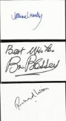 TV, Film collection signed white cards including John Hurt, Ron Moody, David Suchet, Glenda