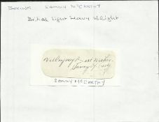 Sammy McCarthy signed piece fixed to A4 white page. British Light Heavy Weight Champion. Good