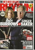 Ginger Baker signed Rhythm colour magazine front page. Good condition
