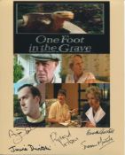 COMEDY CAST SIGNED: 8x10 inch photo from one of the greatest TV comedy series of all time ?One Foot