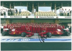 F1 Giancarlo Fisichella 1 signed 12 x 8 Ferrari. Good condition