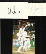Cricket signed collection. Seven photos cards & programme signed by Richie Richardson, Robin Smith,