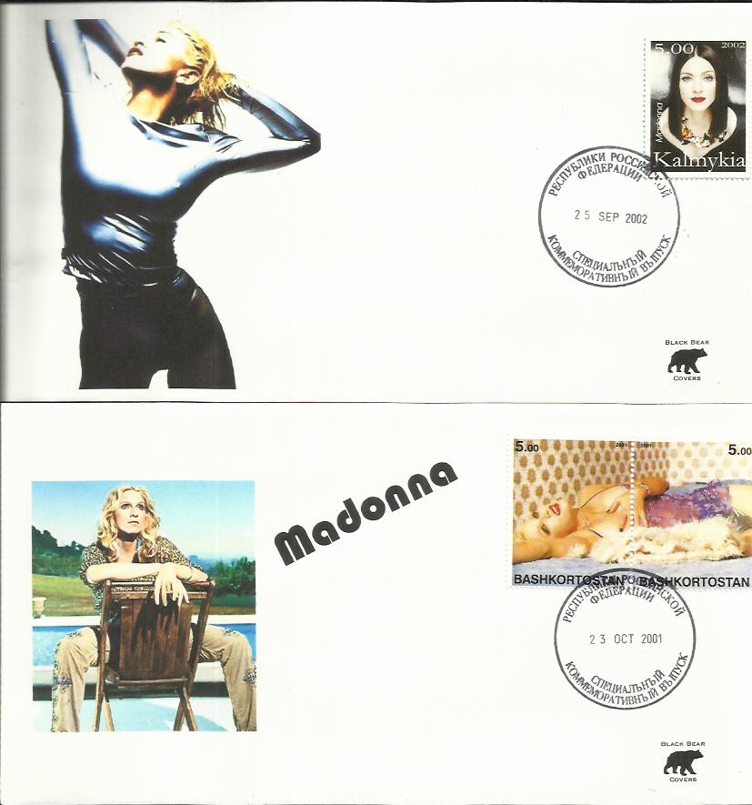 Madonna unsigned pair of 2001, 2002 covers. Good condition.