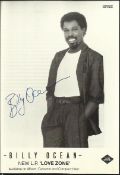 Billy Ocean signed 6 x 4 b/w photo Jive Record portrait, to Martyn. Good condition