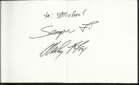 Colonel Wesley Fox Small index card autographed by United States Marine Corps Colonel Wesley Fox