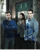 Being Human cast 8x10 colour photo of Being Human Cast, signed by Meghan Rath, Sam Witwer and Sam