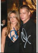 Brad Pitt & Jennifer Aniston signed 6 x 4 colour photo. Good condition