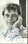 David Jason signed young b/w 5 x 3 portrait photo, with amusing doodle in the loop of the J. Good
