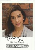 Shobna Gulati signed 6x4 colour Coronation Street photo.  Played Sunita Alahan in the soap.