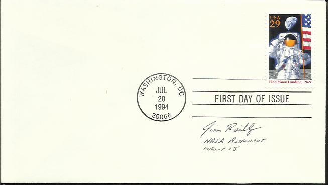 Jim Reilly 1994 Blank space cover signed by astronaut Jim Reilly who flew on STS-89, 104 and 117.