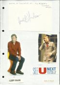 Ardul O Hanlon signed large white card lightly fixed to A4 white page with photos from See you next