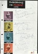 Entertaining Mr Sloane cast signed A4 white sheet with inset colour photos. Signed by  Alison