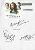 Death and the Maiden cast signed A4 white sheet with inset colour photos. Signed by Thandie Newton,