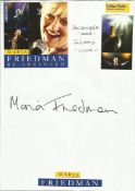 Maria Friedman signed A4 page with photos from her Tour.