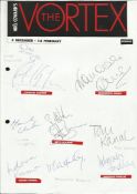 The Vortex cast signed A4 white sheet with inset colour photos. Signed by Chiwetel Ejiofor,