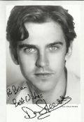 Dan Stevens signed 6x4 b/w photo.  Best known for his portrayal of Matthew Crawley in Downton