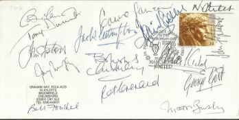Manchester United Multisigned 1993 cover by 16 legends inc. Matt Busby, George Best, Bobby