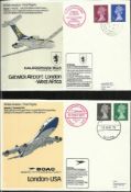 British Aviation cover collection of 60+ covers including BOAC VC10 1st flights, Good condition