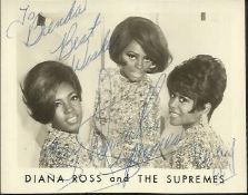 Diana Ross and the Supremes signed 3x2 b/w photo by all three.