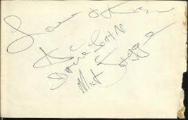 Mick Jagger signed 1960s autograph album page inscribes Love and Kisses. Good condition