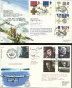 100 VIP signed RAF First Day cover collection. Two superb Blue cover albums with slip cases