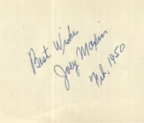 Vintage autograph book, includes Joey Maxim Boxing World Champ dated1950, Lord Rochester, Patricia