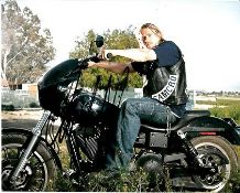 Charlie Hunnam 10x8 colour photo of Charlie from Sons of Anarchy, signed by him NYC Good Condition