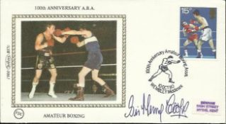 Sir Henry Cooper signed 100th anniversary ABA Benham small silk cover. Good condition