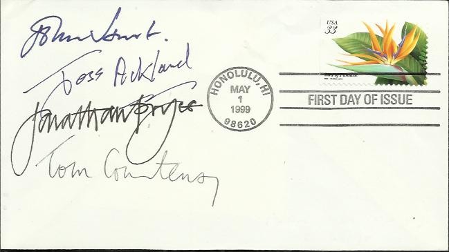 John Hurst, Joss Ackland, Jonathan Pryce and Tom Courtenay signed US FDC. Good condition
