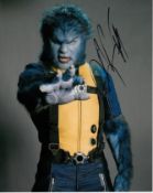 Nicholas Hoult 8x10 colour photo of Nicholas as the Beast from X-men, signed by him at Press