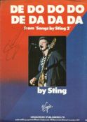 Sting signed Words and music Score booklet for De Do Do Do De Da Da Da. Good condition