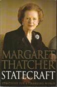 Margaret Thatcher signed Statecraft soft back book. Signed on bookplate to inside page. Good