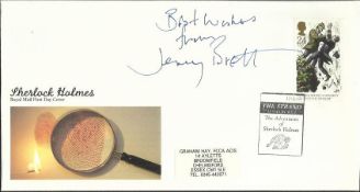 Jeremy Brett signed 1993 Sherlock Holmes single stamp FDC. Good condition