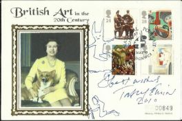 Tracey Emin signed 1993 British Art Mercury Silk official FDC. Has drawings of a rabbit & mother