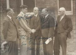 Roy Bentley Vintage 7x5 sepia photograph autographed by former footballer Roy Bentley (born 1924).