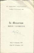 Sir John Gielgud Unusual 1949 Memorial Service programme for an Irene Vanburgh at St. Margaret,