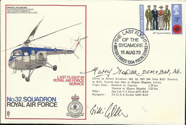 BOB aces11 aug 72 BFPS 1304 32 Sqn Last Flight in Royal Air Force Service. Flown in a Bristol
