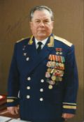 Pavel Romanovich Popovich signed 8 x 6 colour portrait photo. He was a Soviet cosmonaut. He was