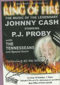 P J Proby signed flyer for his show Ring of Fire. Good condition