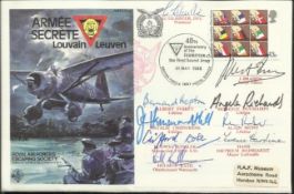 Secret Army TV show nine Cast signed cover. Personally Signed by Producer (G.Glaister DFC ) Script