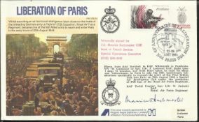 Col Maurice Buckmaster Head of SOE 1941 - 45 signed Liberation of Paris RAF Escaping Society