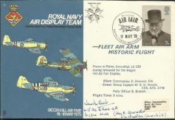 Sqn Ldr Neville Duke 1975 Royal Navy Air Display Team cover signed by famous test pilot and WWII ace