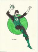 Original artwork of Green Lantern by unknown artist. Good condition