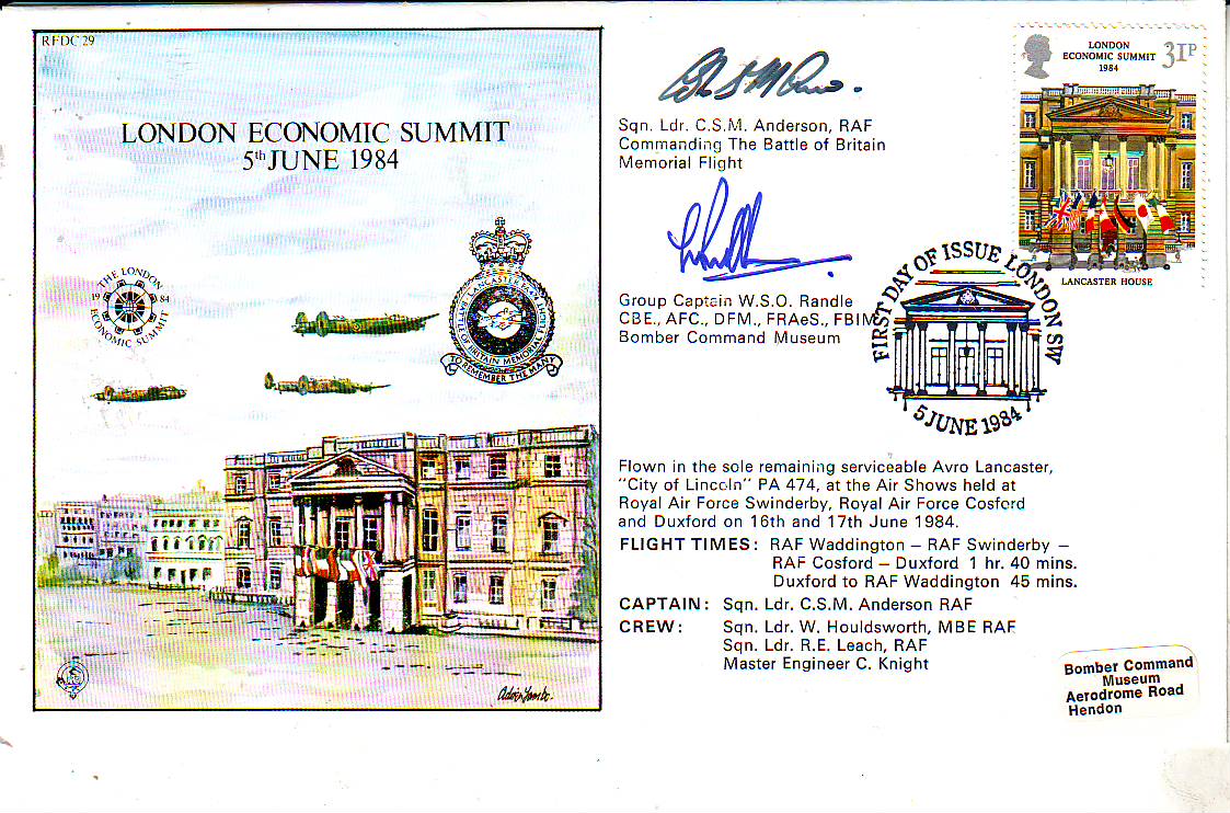WW2 Comete Line Escaper 1984 Unusual RFDC29 first day cover commemorating the London Economic