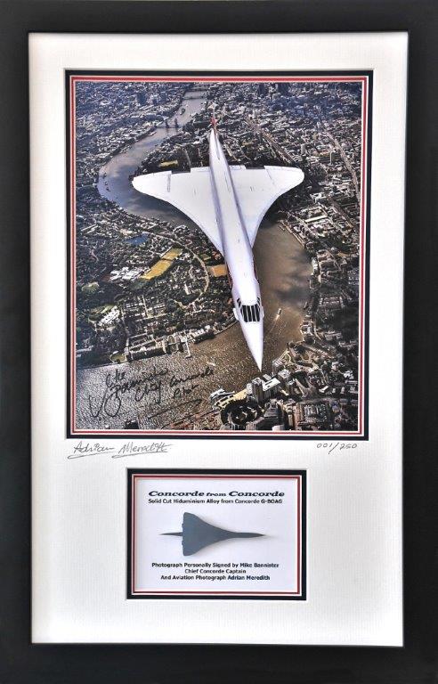 Concorde Hiduminium signed framed presentation. This unique cut Hiduminium is from Concorde G -