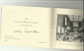 Clement & Violet Attlee signed Christmas card for 1958 with picture inside of Queen Victoria Opening