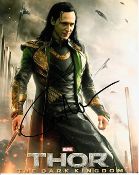 Tom Hiddleston 8x10 colour photo of Tom as Loki, signed by him in London. Good condition.