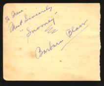 Barbara Blair signed album page to Irene most sincerely Snooney, a.k.a. Rusty Farrell (b.1911) was